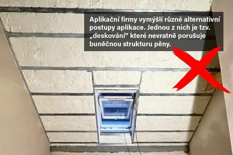 Tzv. deskování nevratně porušuje strukturu PUR pěny (Zdroj: HONTER Company)